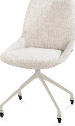 XOOON Mats, eetkamerstoel - wielen - creme - Luton - Creme^ Eetkamerstoelen