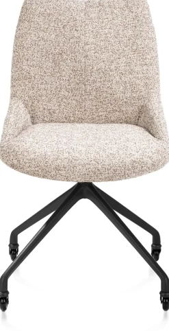 XOOON Mats, eetkamerstoel - wielen - rough off black - Luton - koper^ Eetkamerstoelen