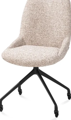 XOOON Mats, eetkamerstoel - wielen - rough off black - Luton - koper^ Eetkamerstoelen