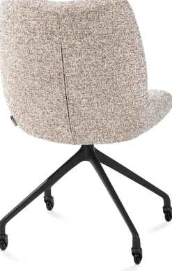 XOOON Mats, eetkamerstoel - wielen - rough off black - Luton - koper^ Eetkamerstoelen