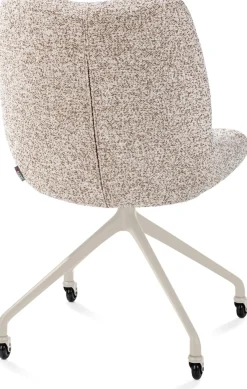 XOOON Mats, eetkamerstoel - wielen - creme - Luton - koper^ Eetkamerstoelen
