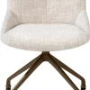 XOOON Mats, eetkamerstoel - wielen - steelbrown - Luton - Creme^ Eetkamerstoelen