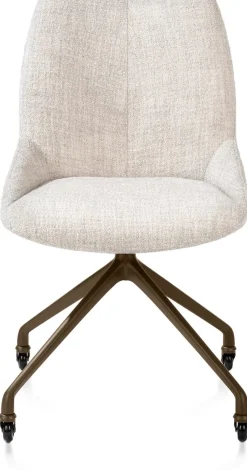 XOOON Mats, eetkamerstoel - wielen - steelbrown - Luton - Creme^ Eetkamerstoelen