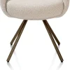 XOOON Mavis, armstoel met draaifunctie, incl. pocket, stof Cloudy, frame steel brown - beige^ Armstoelen