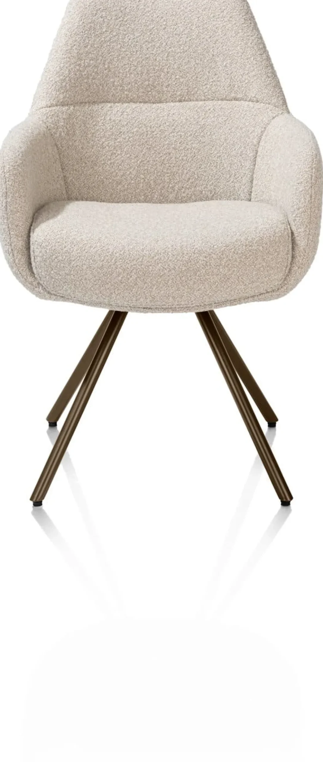 XOOON Mavis, armstoel met draaifunctie, incl. pocket, stof Cloudy, frame steel brown - beige^ Armstoelen