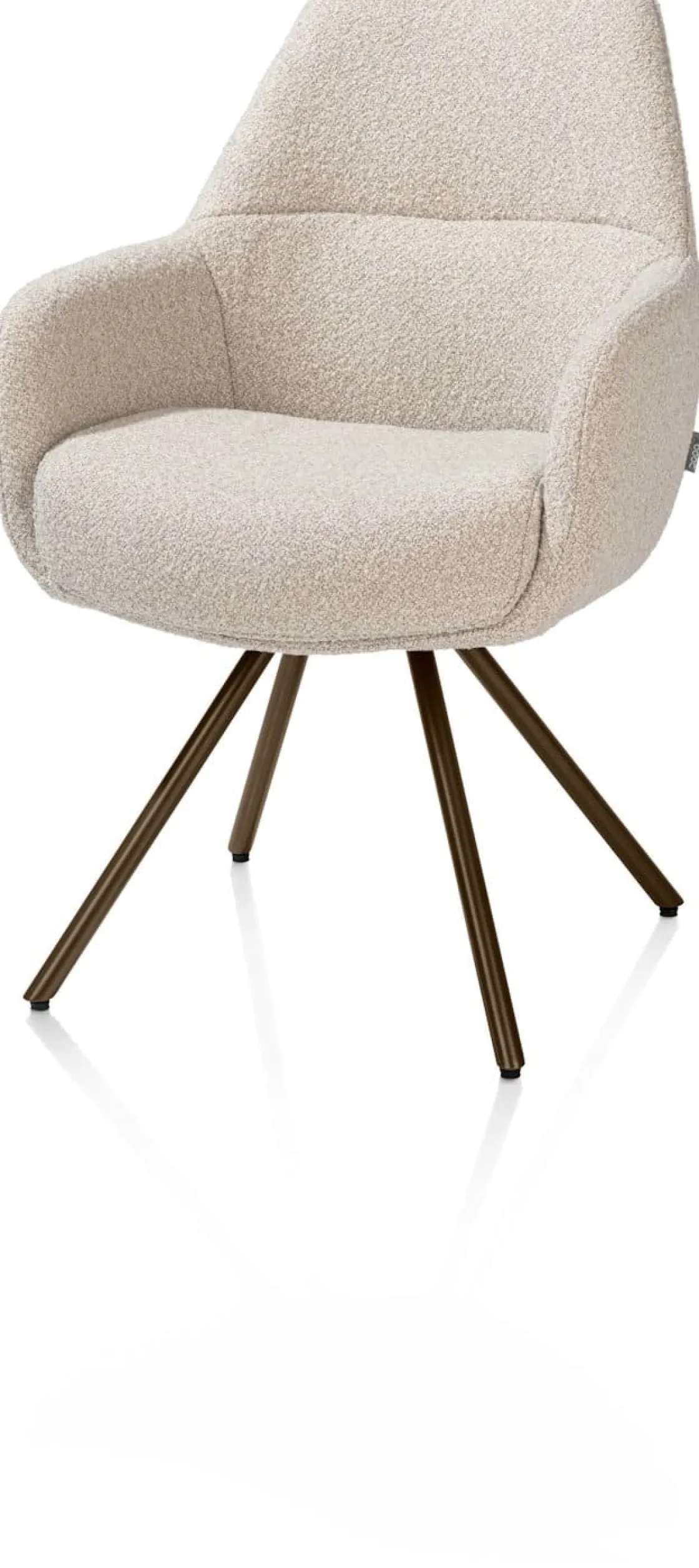 XOOON Mavis, armstoel met draaifunctie, incl. pocket, stof Cloudy, frame steel brown - beige^ Armstoelen