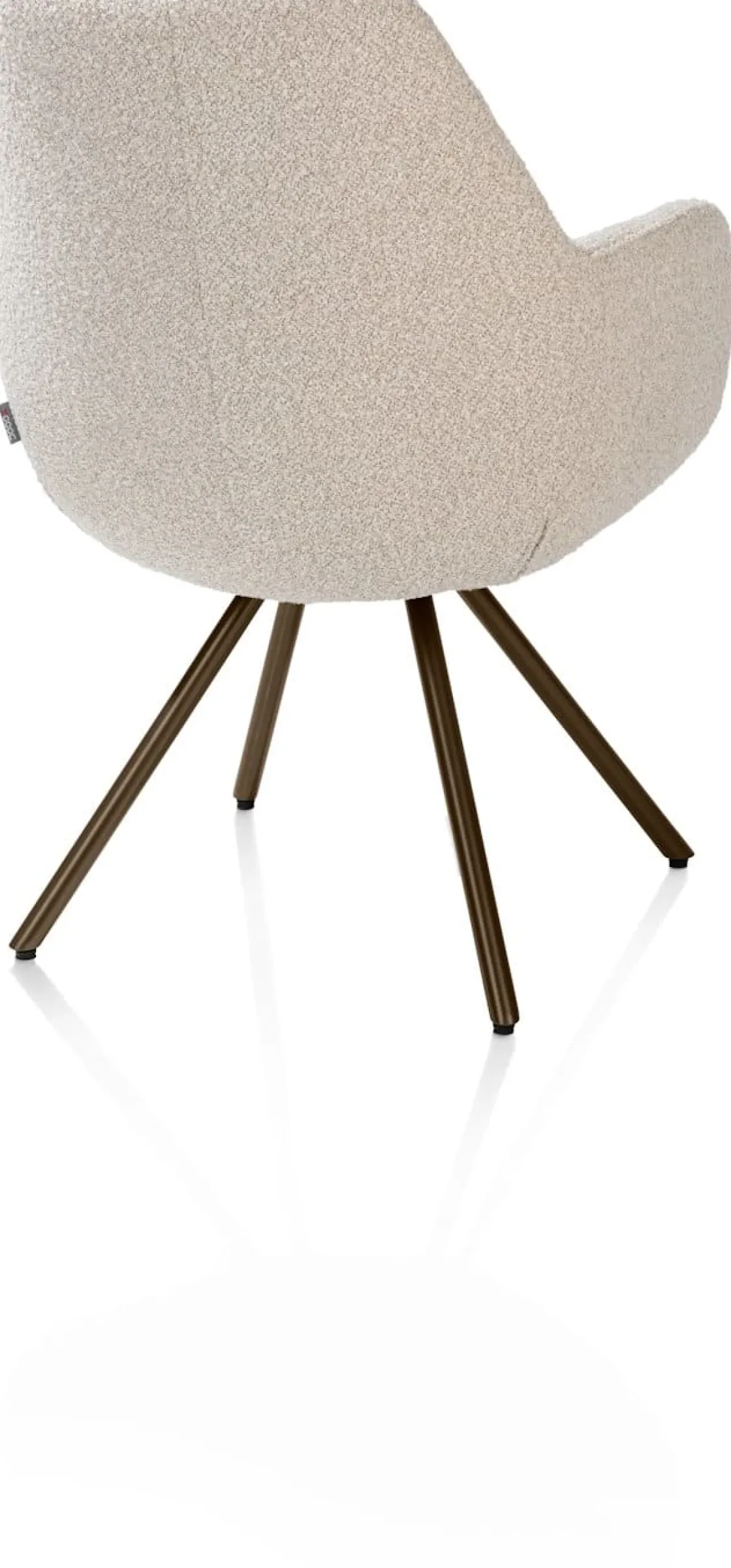 XOOON Mavis, armstoel met draaifunctie, incl. pocket, stof Cloudy, frame steel brown - beige^ Armstoelen