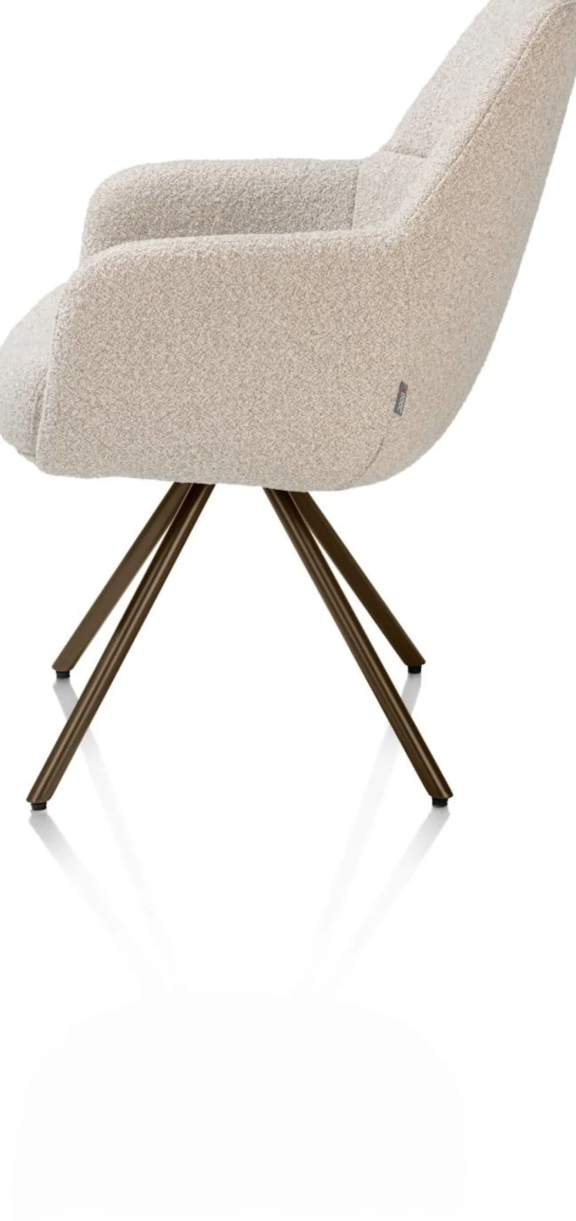 XOOON Mavis, armstoel met draaifunctie, incl. pocket, stof Cloudy, frame steel brown - beige^ Armstoelen
