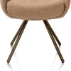 XOOON Mavis, armstoel met draaifunctie, incl. pocket, stof Cloudy, frame steel brown - Okergeel^ Armstoelen