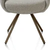 XOOON Mavis, armstoel met draaifunctie, incl. pocket, stof Cloudy, frame steel brown - Olijf^ Armstoelen