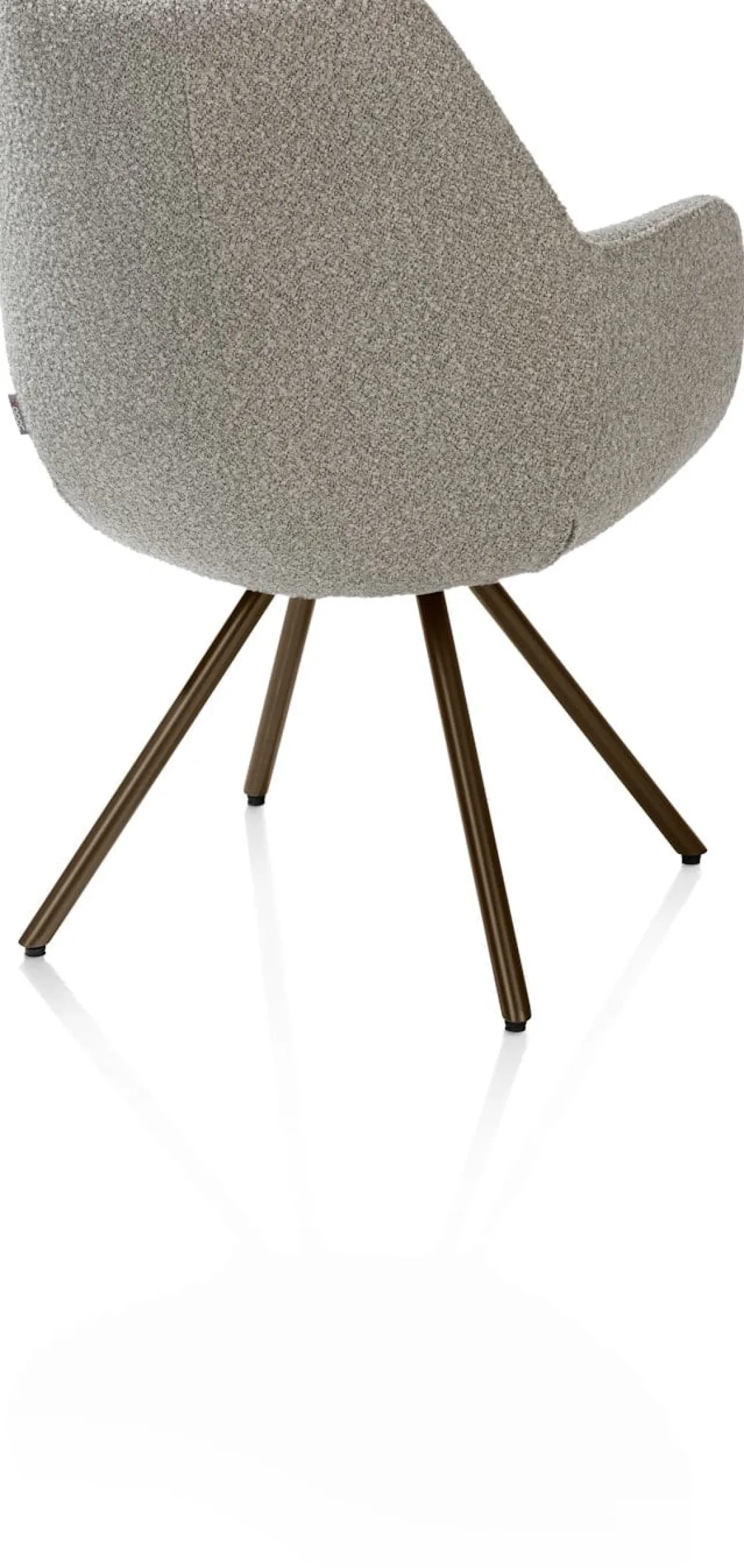XOOON Mavis, armstoel met draaifunctie, incl. pocket, stof Cloudy, frame steel brown - Olijf^ Armstoelen