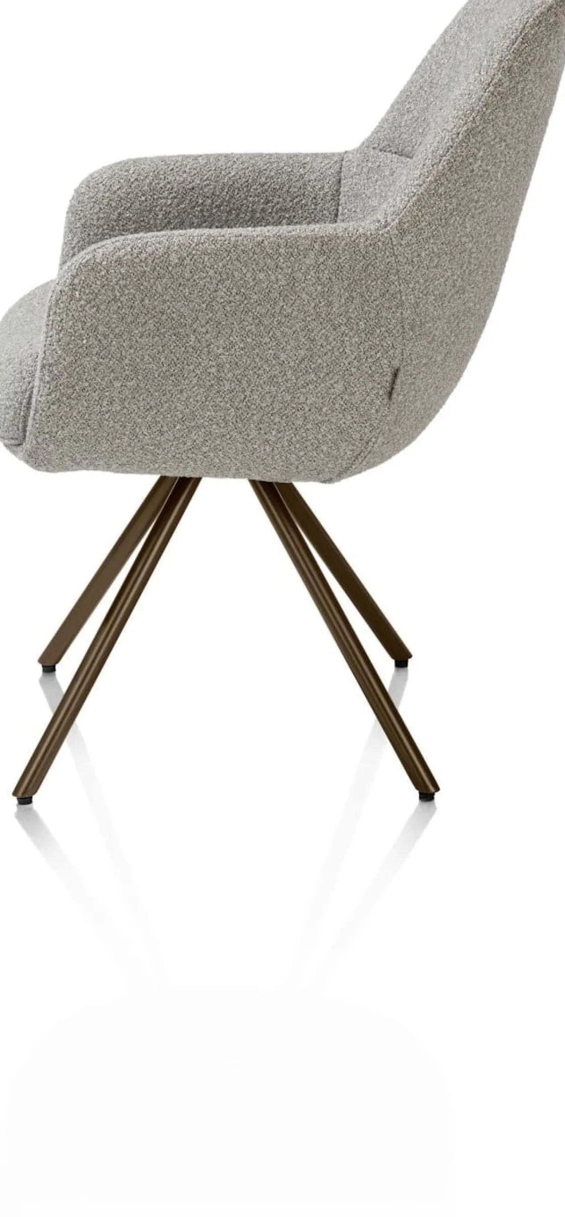 XOOON Mavis, armstoel met draaifunctie, incl. pocket, stof Cloudy, frame steel brown - Olijf^ Armstoelen