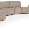 XOOON Merano, Longchair L met arm rond - 1 zits met rug - triangle met rug - poef triangle - ottomane R small^ Merano|Merano
