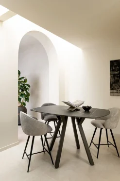 XOOON MINATO bartafel - ovaal - 150 x 105 cm (h: 92 cm) - marmerlook^ Bartafels|Tafelconfigurator
