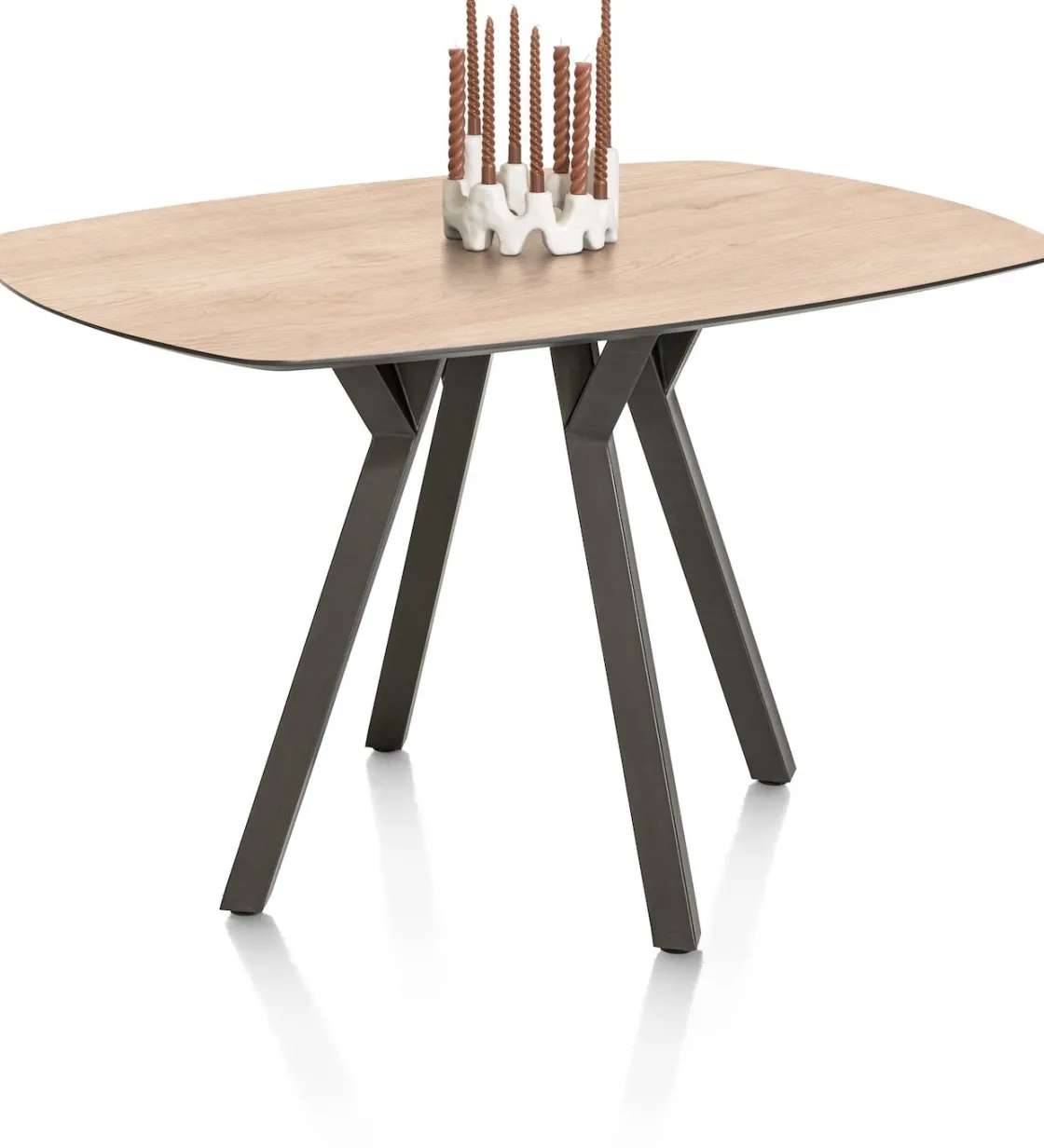 XOOON MINATO bartafel - ovaal - 150 x 105 cm (h: 92 cm) - eiken look^ Bartafels|Tafelconfigurator
