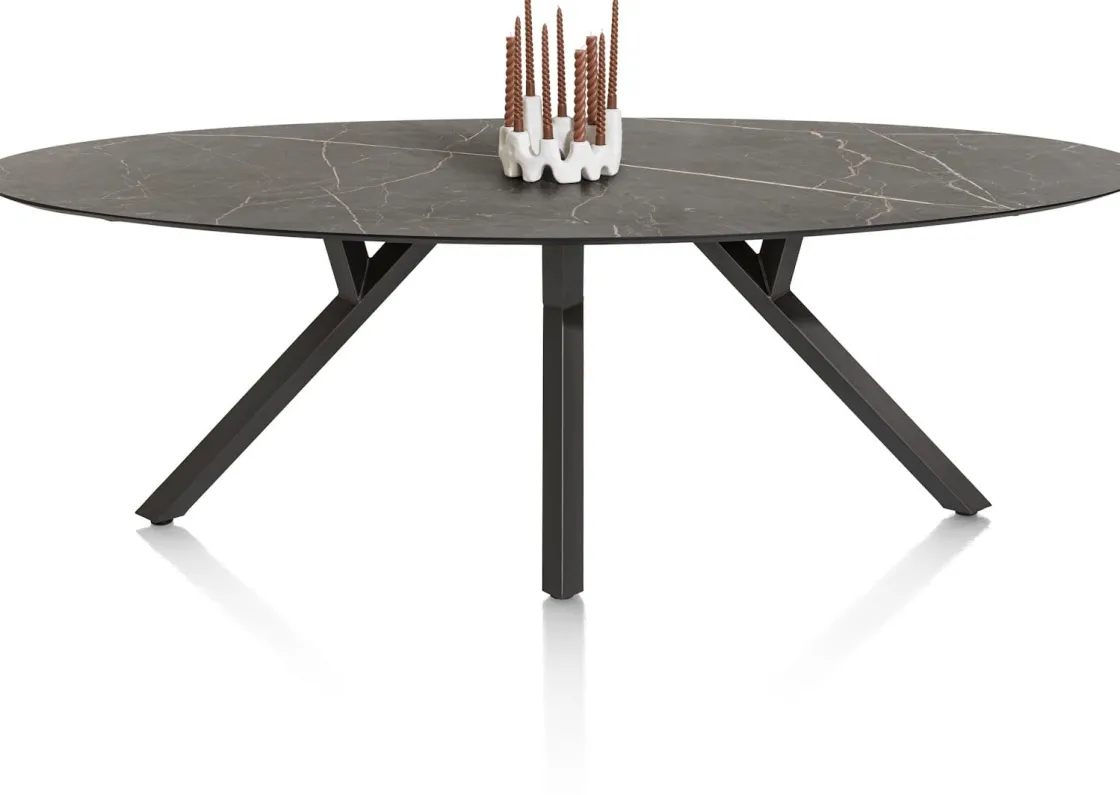 XOOON MINATO eetkamertafel - ellips - 240 x 110 cm - marmerlook^ Tafelconfigurator|Eettafels
