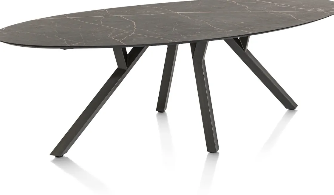 XOOON MINATO eetkamertafel - ellips - 240 x 110 cm - marmerlook^ Tafelconfigurator|Eettafels