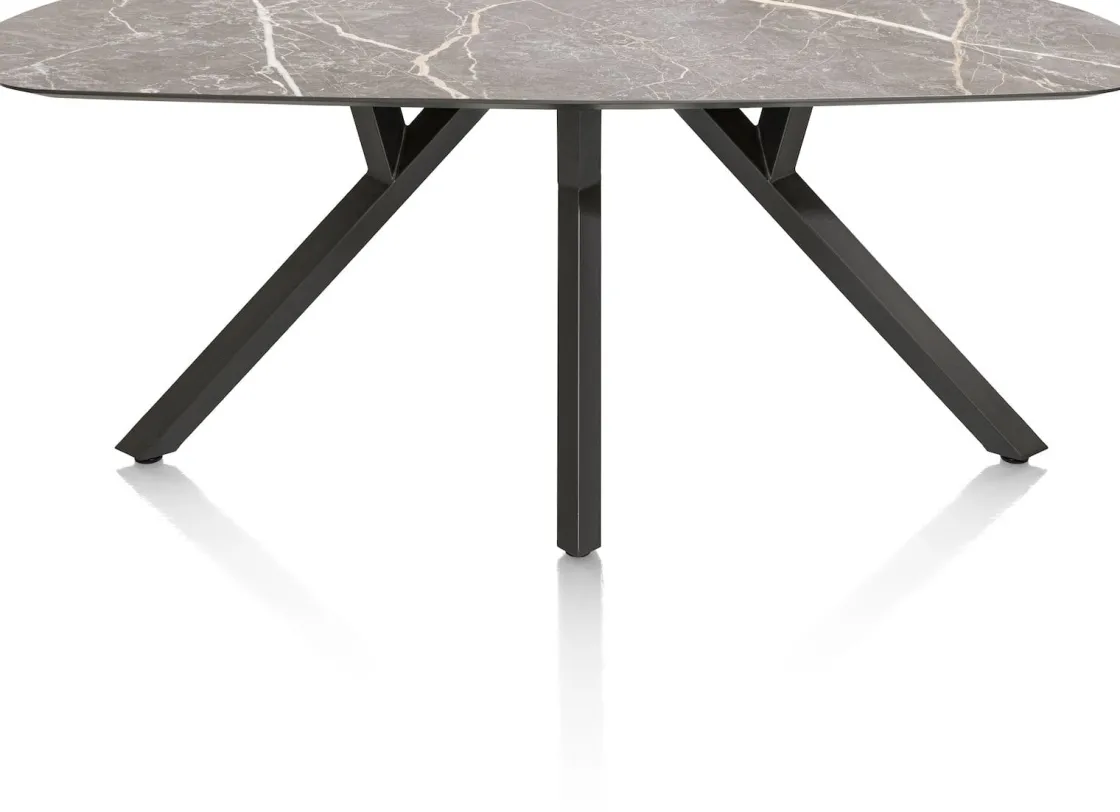 XOOON MINATO eetkamertafel - ovaal - 240 x 110 cm - lichtgrijs^ Tafelconfigurator|Eettafels