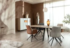 XOOON MINATO eetkamertafel - ovaal - 150 x 105 cm - eiken look^ Tafelconfigurator|Eettafels