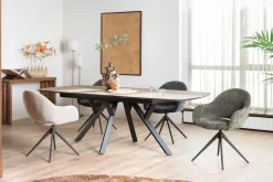 XOOON MINATO uitschuiftafel - ovaal - 180 (+ 60) x 110 cm - eiken look^ Uitschuiftafels|Eettafels