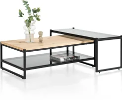 XOOON Modali hoge salontafel met glasblad -^ Bijzettafel Sets|Salontafels