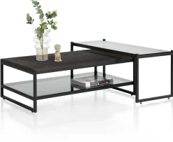 XOOON Modali hoge salontafel met glasblad -^ Bijzettafel Sets|Salontafels