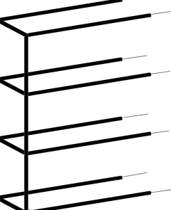 XOOON Modulo aanbouwrek in metaal 90 cm, 3 nivo's -^ Wandmeubels