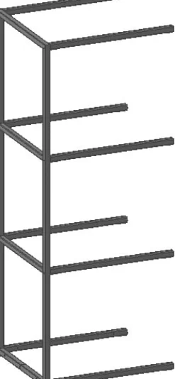 XOOON Modulo aanbouwrek in metaal 45 cm, 3 nivo's -^ Wandmeubels
