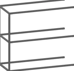 XOOON Modulo aanbouwrek in metaal 90 cm, 2 nivo's -^ Wandmeubels