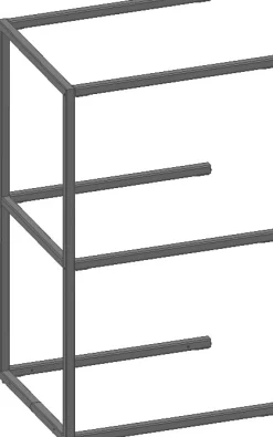 XOOON Modulo aanbouwrek in metaal 45 cm, 2 nivo's -^ Wandmeubels