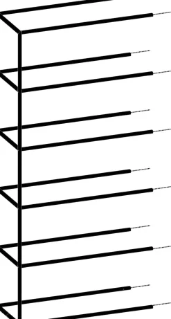 XOOON Modulo aanbouwrek in metaal 135 cm, 5 nivo's -^ Wandmeubels