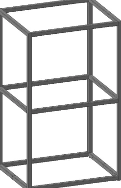 XOOON Modulo basisrek in metaal 45 cm, 2 nivo's -^ Wandmeubels