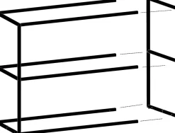 XOOON Modulo basisrek in metaal 45 cm, 2 nivo's -^ Wandmeubels