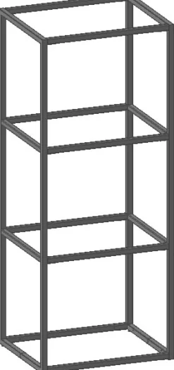 XOOON Modulo basisrek in metaal 45 cm, 3 nivo's -^ Wandmeubels