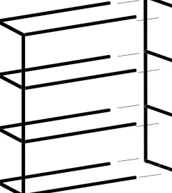 XOOON Modulo basisrek in metaal 45 cm, 3 nivo's -^ Wandmeubels