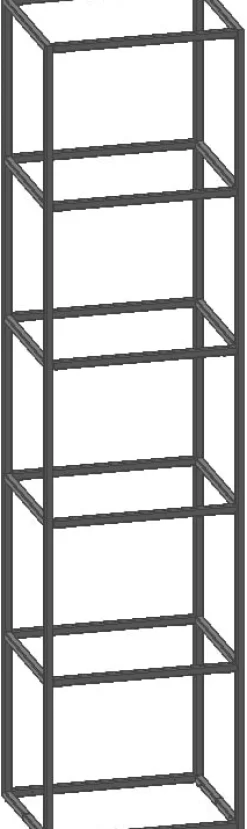XOOON Modulo basisrek in metaal 45 cm, 5 nivo's -^ Wandmeubels