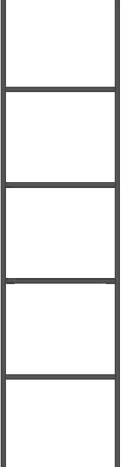 XOOON Modulo basisrek in metaal 45 cm, 5 nivo's -^ Wandmeubels