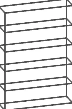 XOOON Modulo basisrek in metaal 135 cm, 5 nivo's -^ Wandmeubels