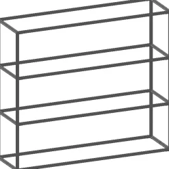 XOOON Modulo basisrek in metaal 135 cm, 3 nivo's -^ Wandmeubels