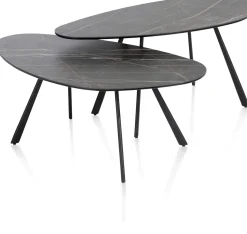 XOOON Montello hoge salontafel met keramiek blad 94x49cm^ Bijzettafel Sets|Salontafels