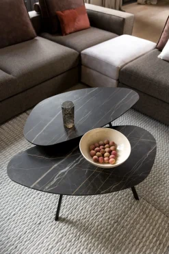 XOOON Montello lage salontafel met keramiek blad 94x49cm^ Bijzettafel Sets|Salontafels