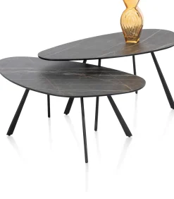 XOOON Montello lage salontafel met keramiek blad 94x49cm^ Bijzettafel Sets|Salontafels