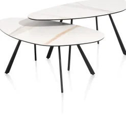 XOOON Montello lage salontafel met keramiek blad 94x49cm^ Bijzettafel Sets|Salontafels