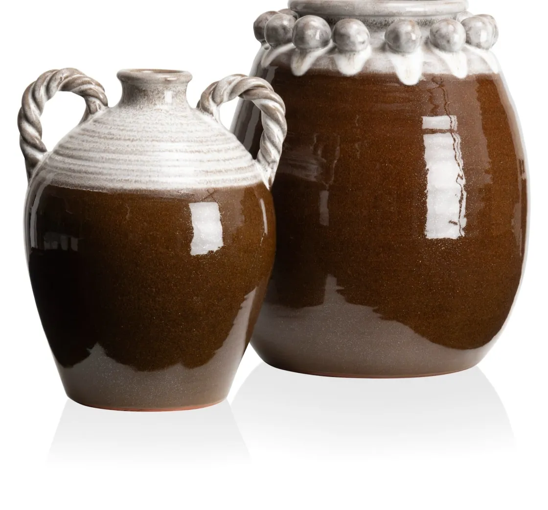 XOOON Nera vaas (H26cm) in de kleur Bruin - COCOmaison^ Woonaccessoires