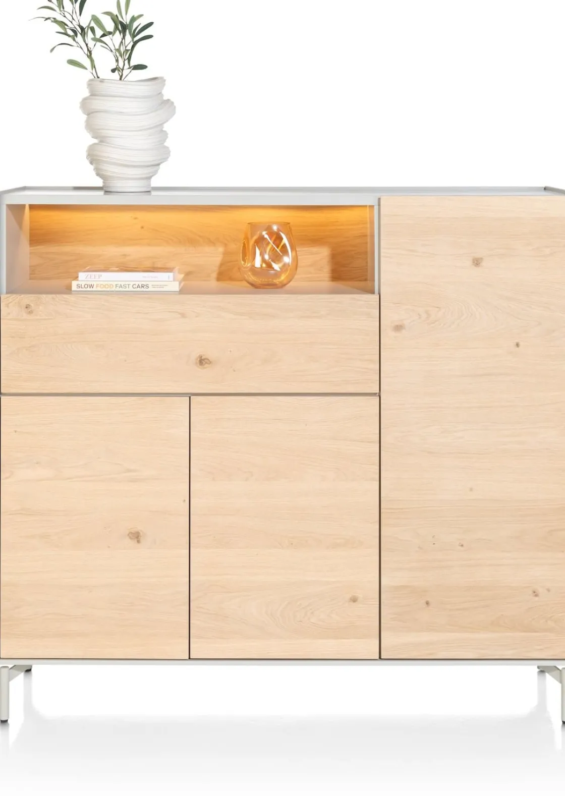 XOOON NIORA dressette 148 cm - naturel eiken^ Bergkasten