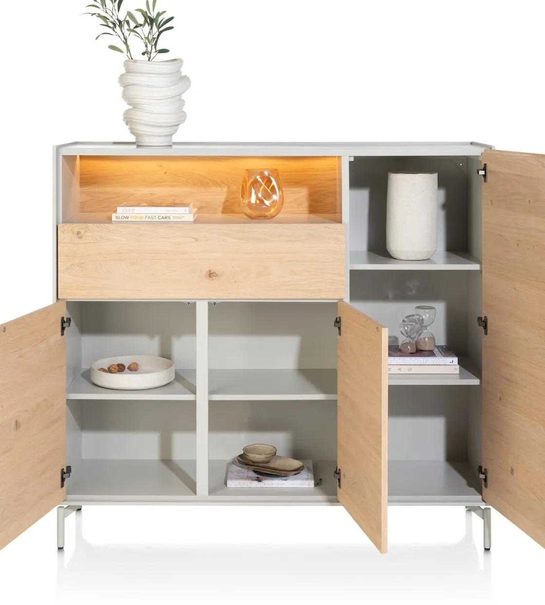 XOOON NIORA dressette 148 cm - naturel eiken^ Bergkasten