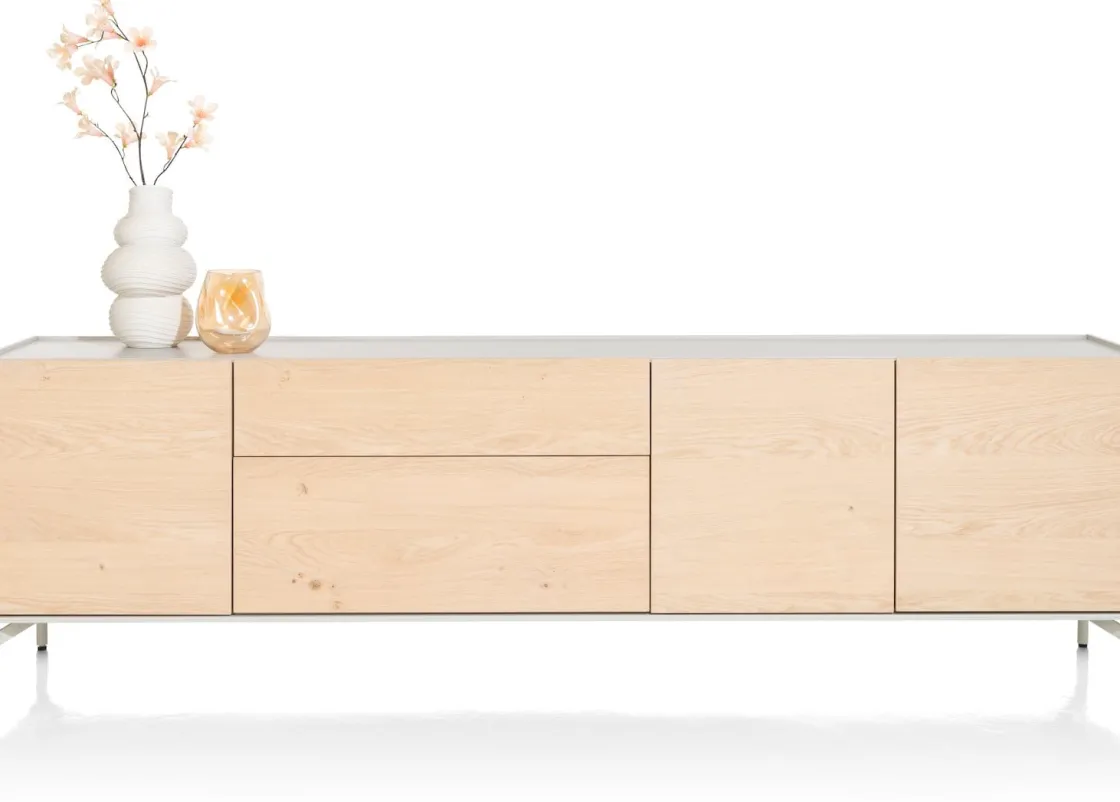 XOOON NIORA dressoir 240 cm - 3-deuren + 2-laden - naturel eiken^ Dressoirs