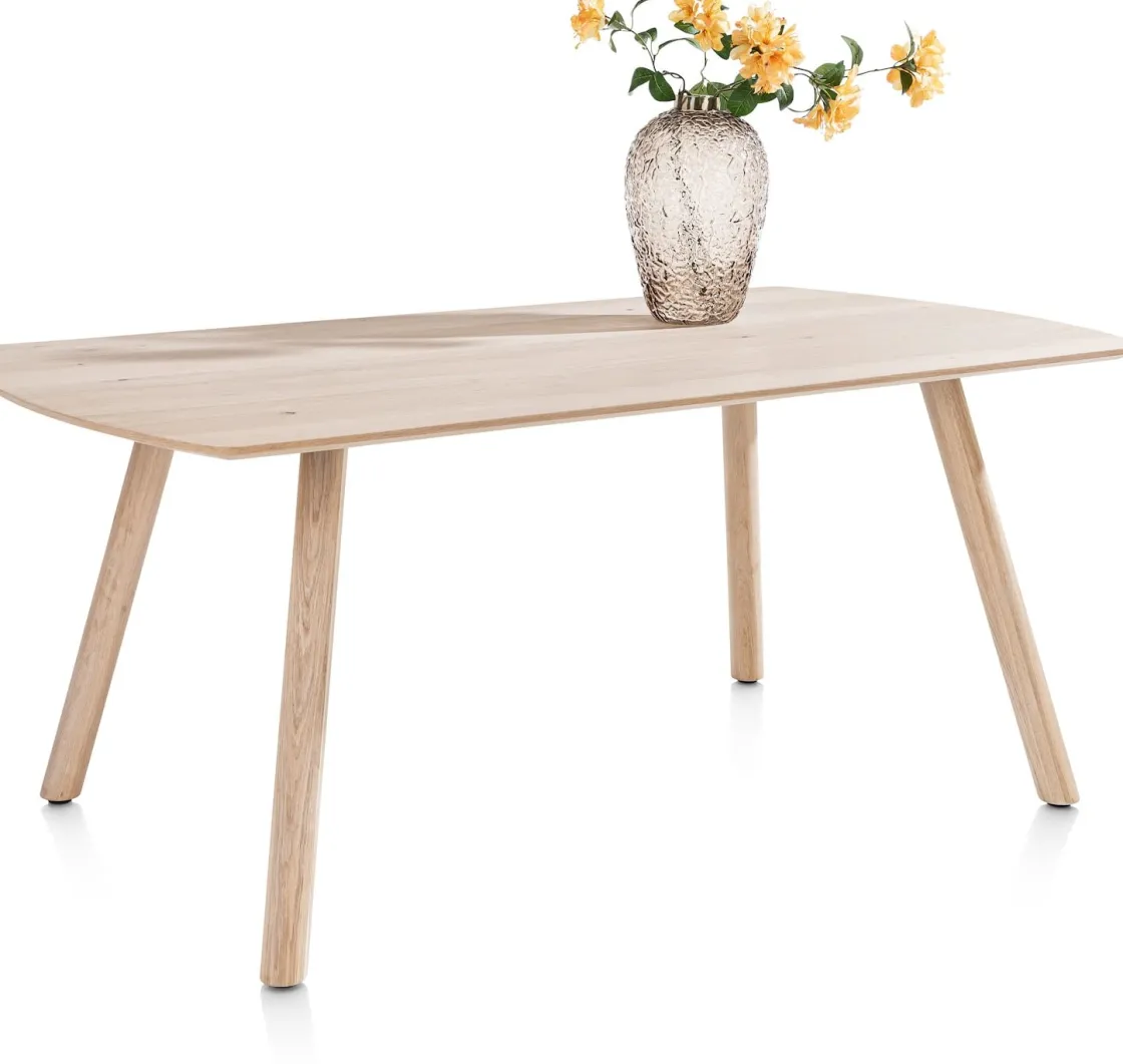 XOOON NIORA eetkamertafel 180 x 100 cm - rechthoek - naturel eiken^ Eettafels|Tafelconfigurator