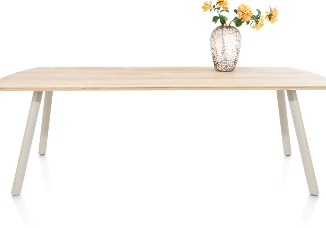 XOOON NIORA eetkamertafel 240 x 100 cm - rechthoek - zijdegrijs^ Tafelconfigurator|Eettafels