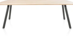 XOOON NIORA eetkamertafel 240 x 100 cm - metalen poot - grafiet^ Tafelconfigurator|Eettafels